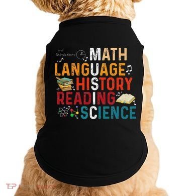 Math Language History Reading Science Music Teacher Funny Doggie Tank