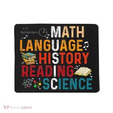 Math Language History Reading Science Music Teacher Funny Mousepad