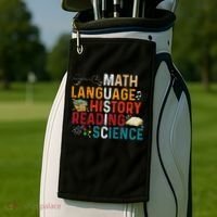 Math Language History Reading Science Music Teacher Funny Golf Towel thumb 2