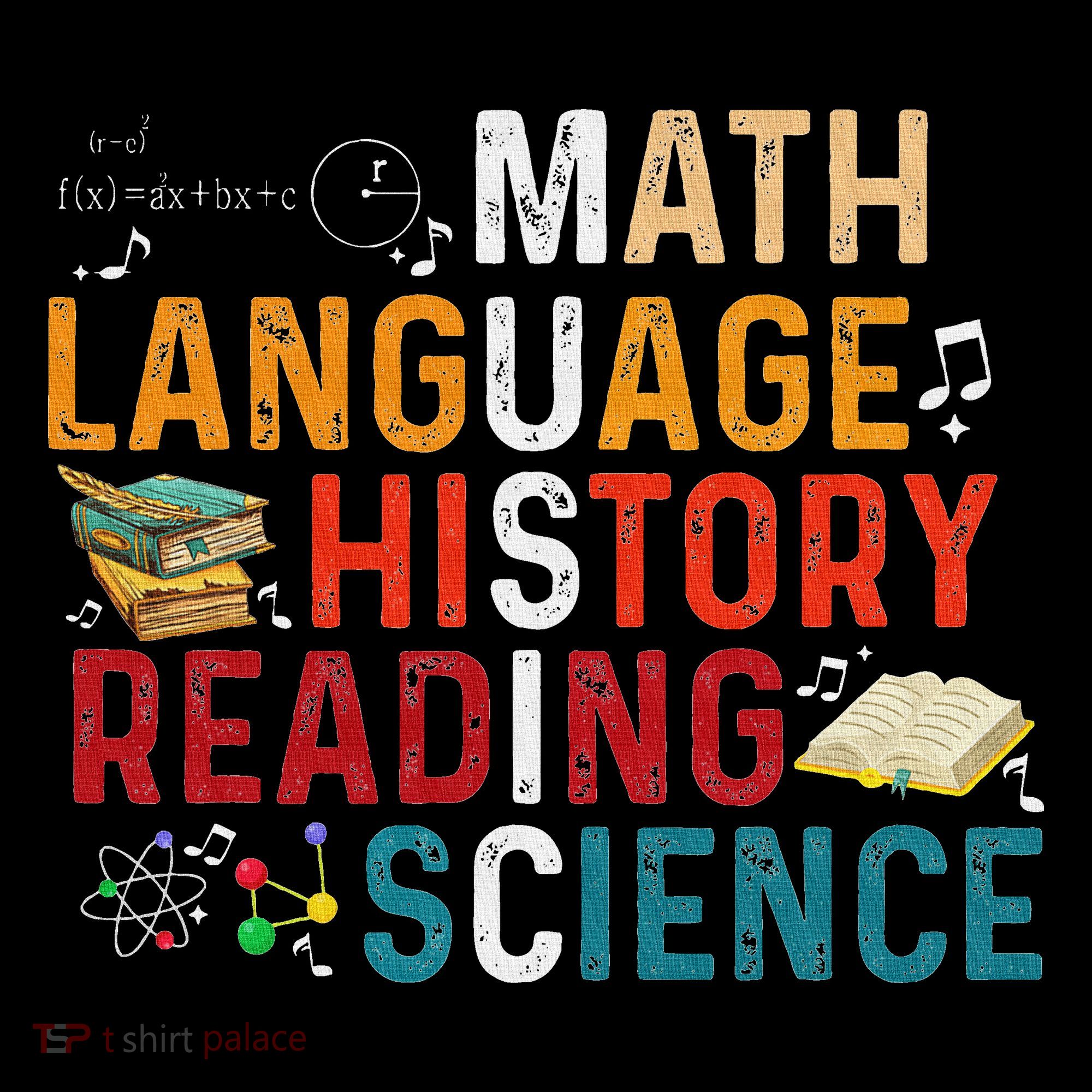 Math Language History Reading Science Music Teacher Funny Toddler T-Shirt