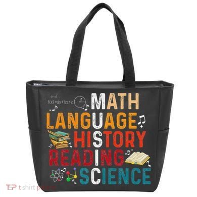 Math Language History Reading Science Music Teacher Funny Tote Bag