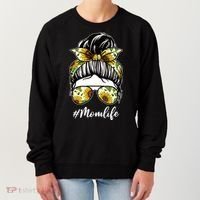Mom Life Hair Bun Sunflower Cute Gift Women's Sweatshirt thumb 0