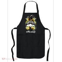 Mom Life Hair Bun Sunflower Cute Gift Apron thumb 0