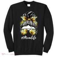 Mom Life Hair Bun Sunflower Cute Gift Sweatshirt thumb 0