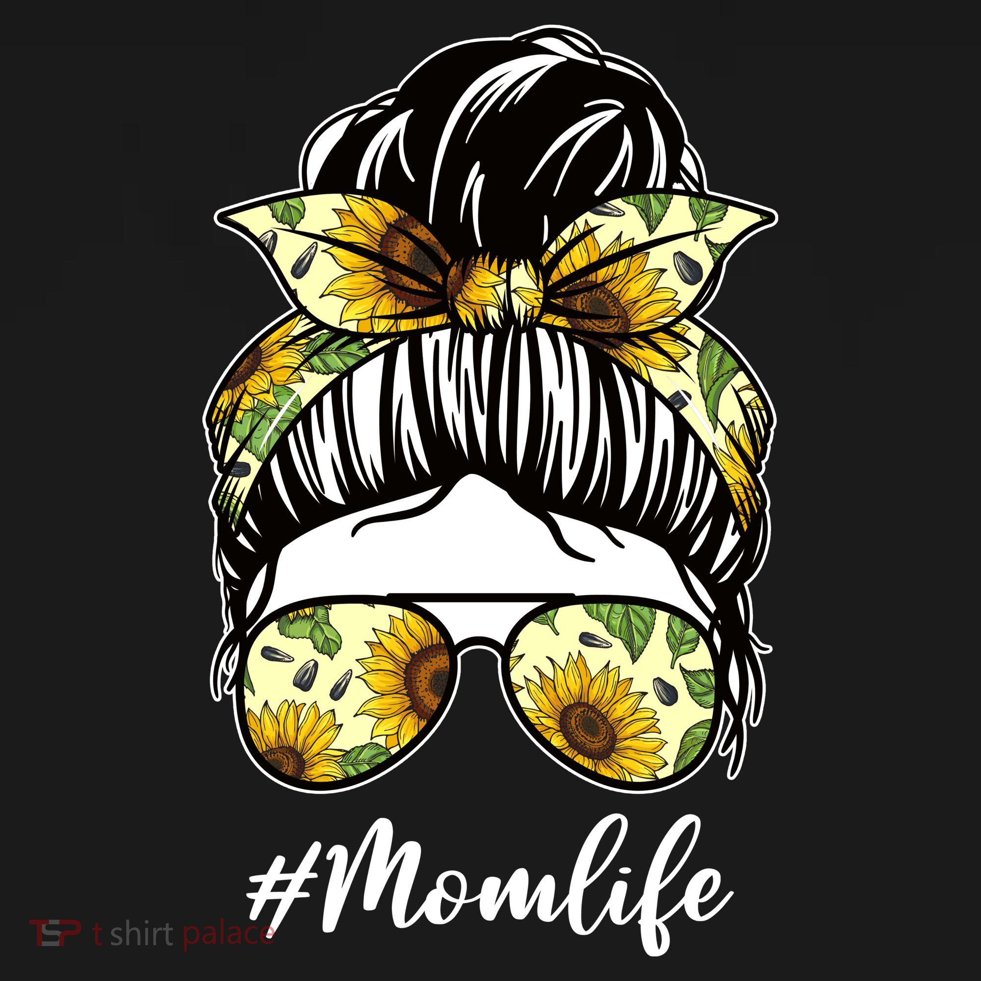Mom Life Hair Bun Sunflower Cute Gift Women's Hoodie