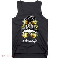Mom Life Hair Bun Sunflower Cute Gift Tank Top thumb 0