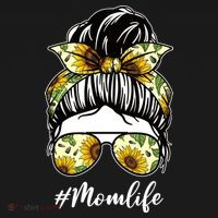 Mom Life Hair Bun Sunflower Cute Gift Tank Top thumb 6