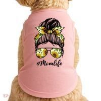 Mom Life Hair Bun Sunflower Cute Gift Doggie Tank thumb 0