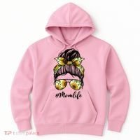 Mom Life Hair Bun Sunflower Cute Gift Hoodie thumb 0