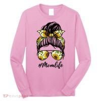 Mom Life Hair Bun Sunflower Cute Gift Long Sleeve Shirt thumb 0