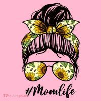 Mom Life Hair Bun Sunflower Cute Gift Long Sleeve Shirt thumb 2