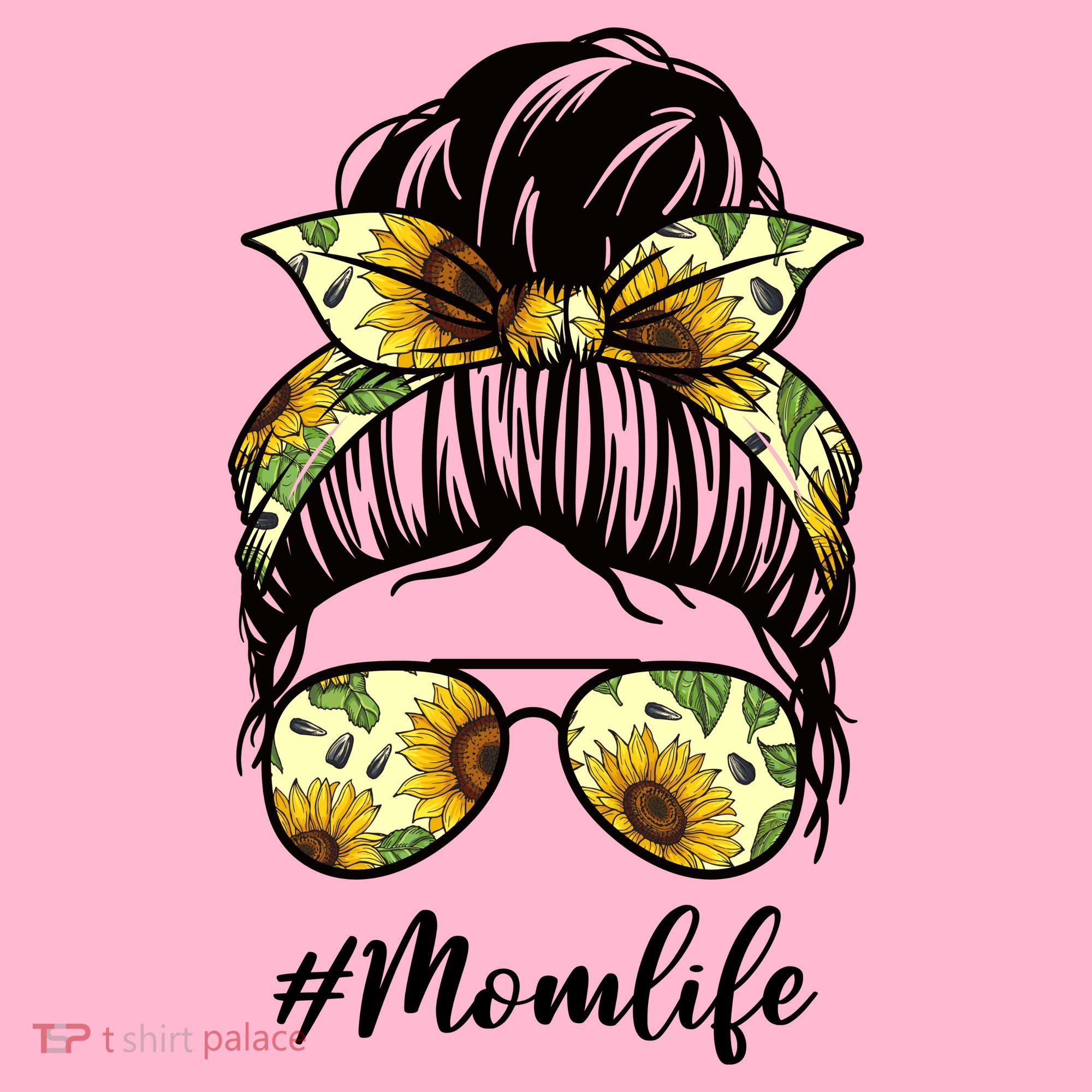 Mom Life Hair Bun Sunflower Cute Gift Visor