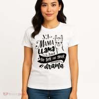 Mama Llama Has No Time Your Drama Women's T-Shirt thumb 4