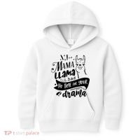 Mama Llama Has No Time Your Drama Kids Hoodie thumb 0