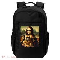 Mona Lisa Holding Cat Wearing Sunglass Kitty For Cats Lover Backpack thumb 0
