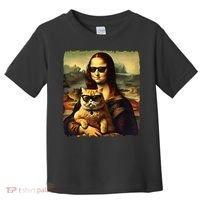 Mona Lisa Holding Cat Wearing Sunglass Kitty For Cats Lover Toddler T-Shirt thumb 0