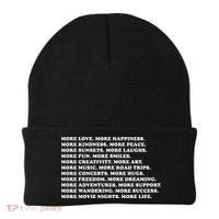 More Love Happiness Kindness Peace Laughs Music Beanie thumb 0