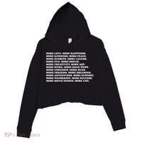 More Love Happiness Kindness Peace Laughs Music Crop Fleece Hoodie thumb 0