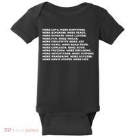 More Love Happiness Kindness Peace Laughs Music Baby Bodysuit thumb 0
