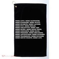 More Love Happiness Kindness Peace Laughs Music Golf Towel thumb 0