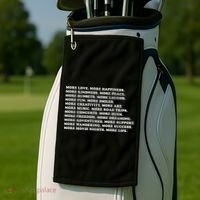More Love Happiness Kindness Peace Laughs Music Golf Towel thumb 2