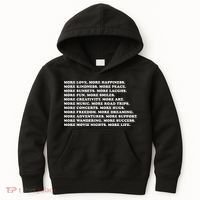 More Love Happiness Kindness Peace Laughs Music Kids Hoodie thumb 0