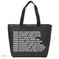 More Love Happiness Kindness Peace Laughs Music Tote Bag thumb 0