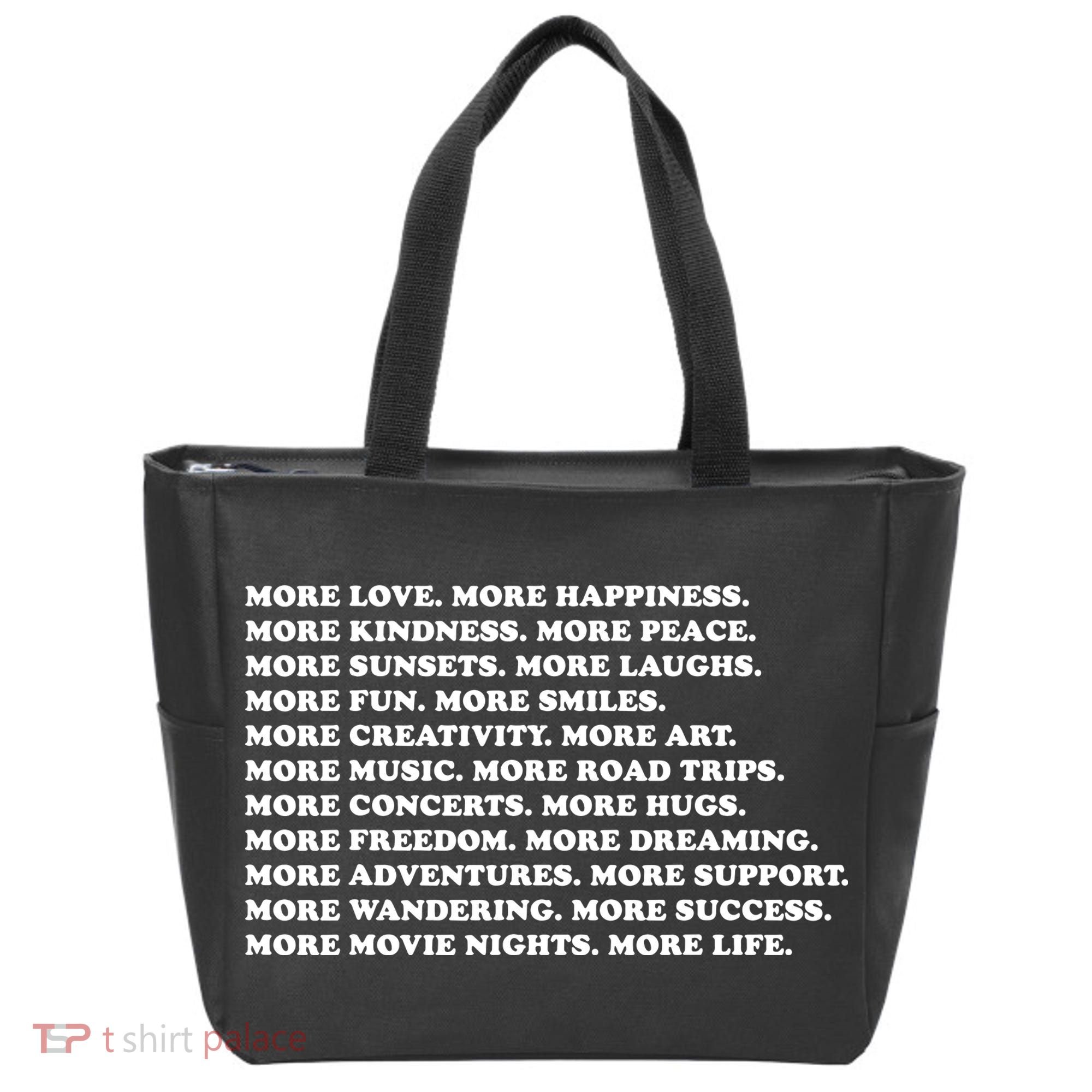 More Love Happiness Kindness Peace Laughs Music Tote Bag