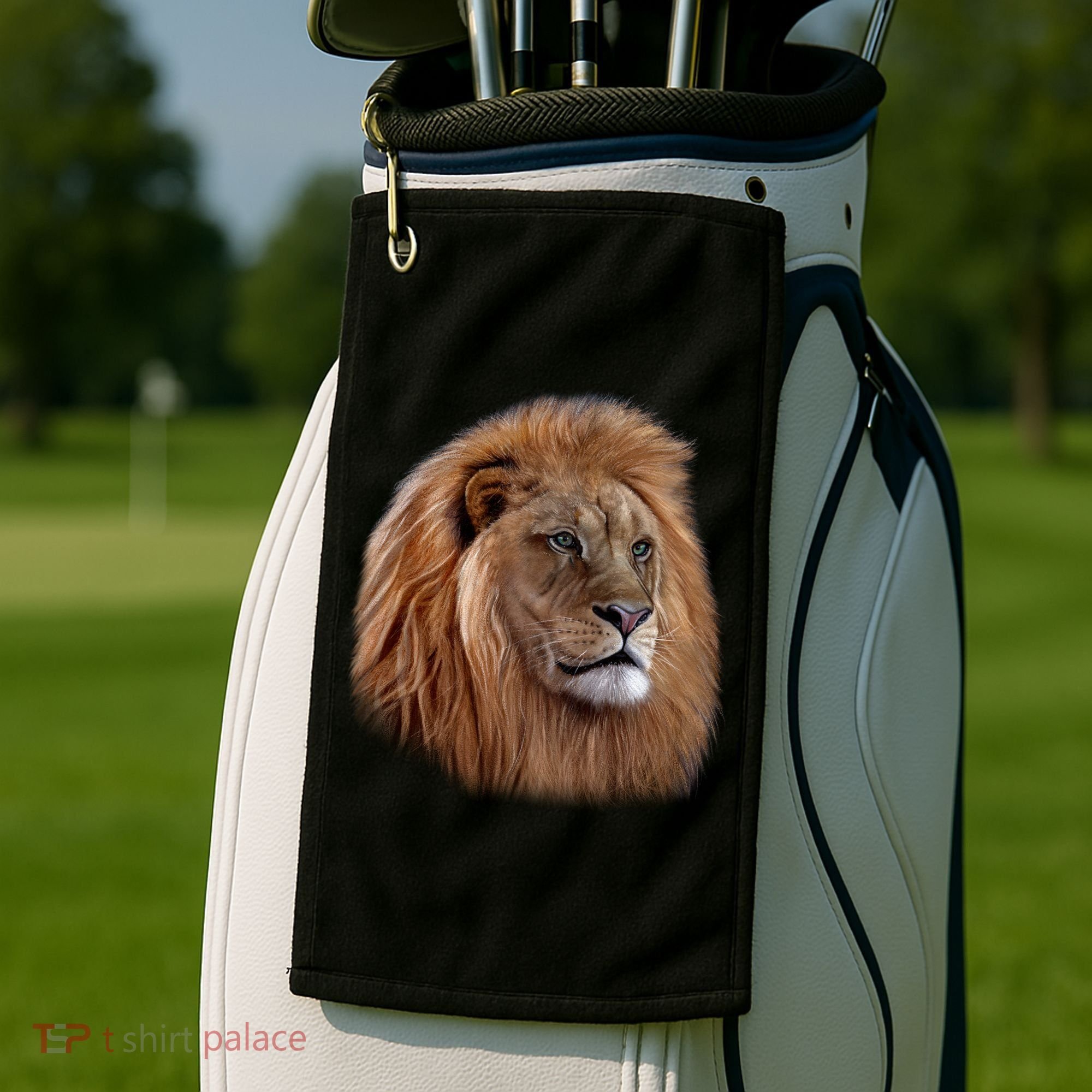 Majestic Lion Head Golf Towel