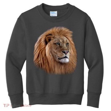 Majestic Lion Head Kids Sweatshirt