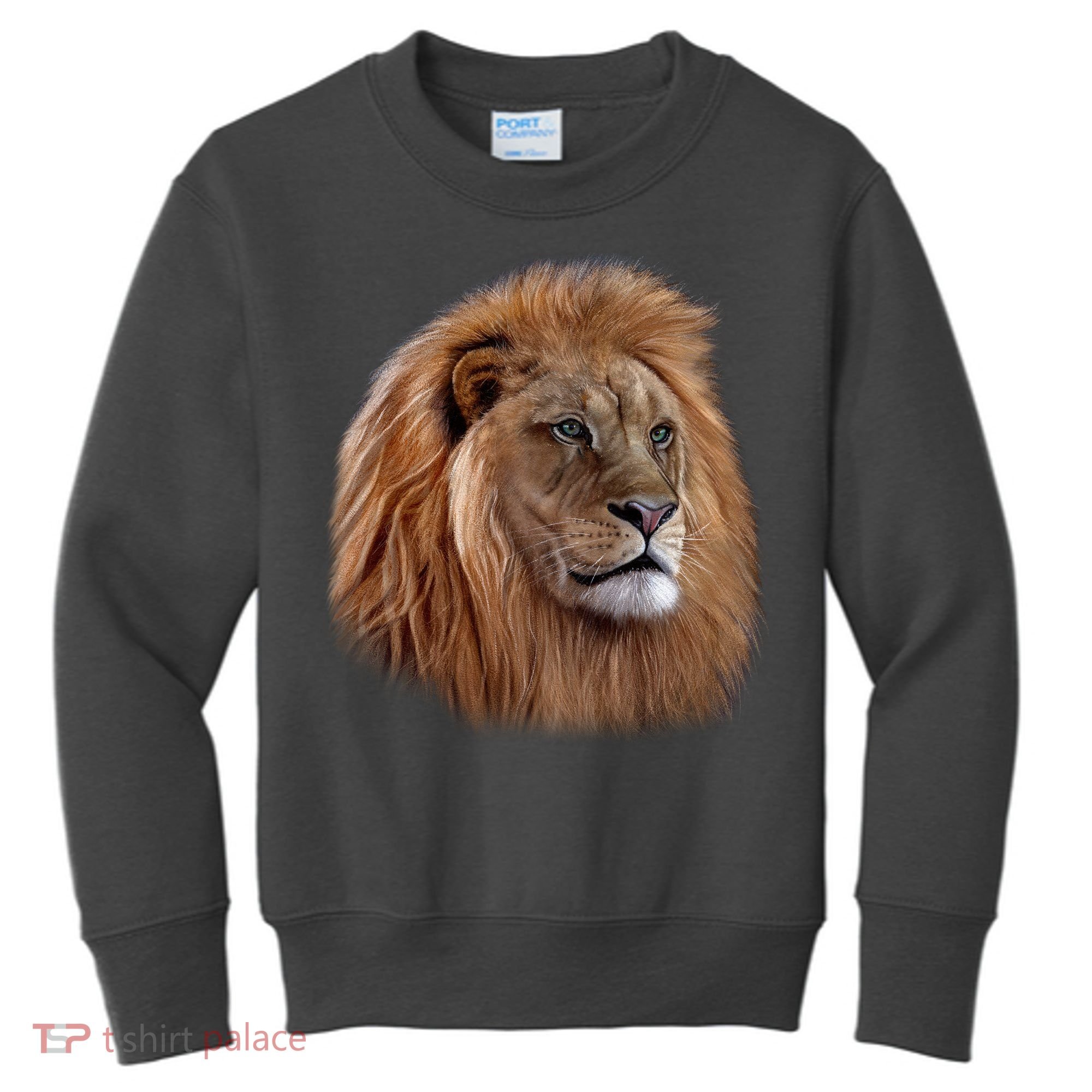 Majestic Lion Head Kids Sweatshirt