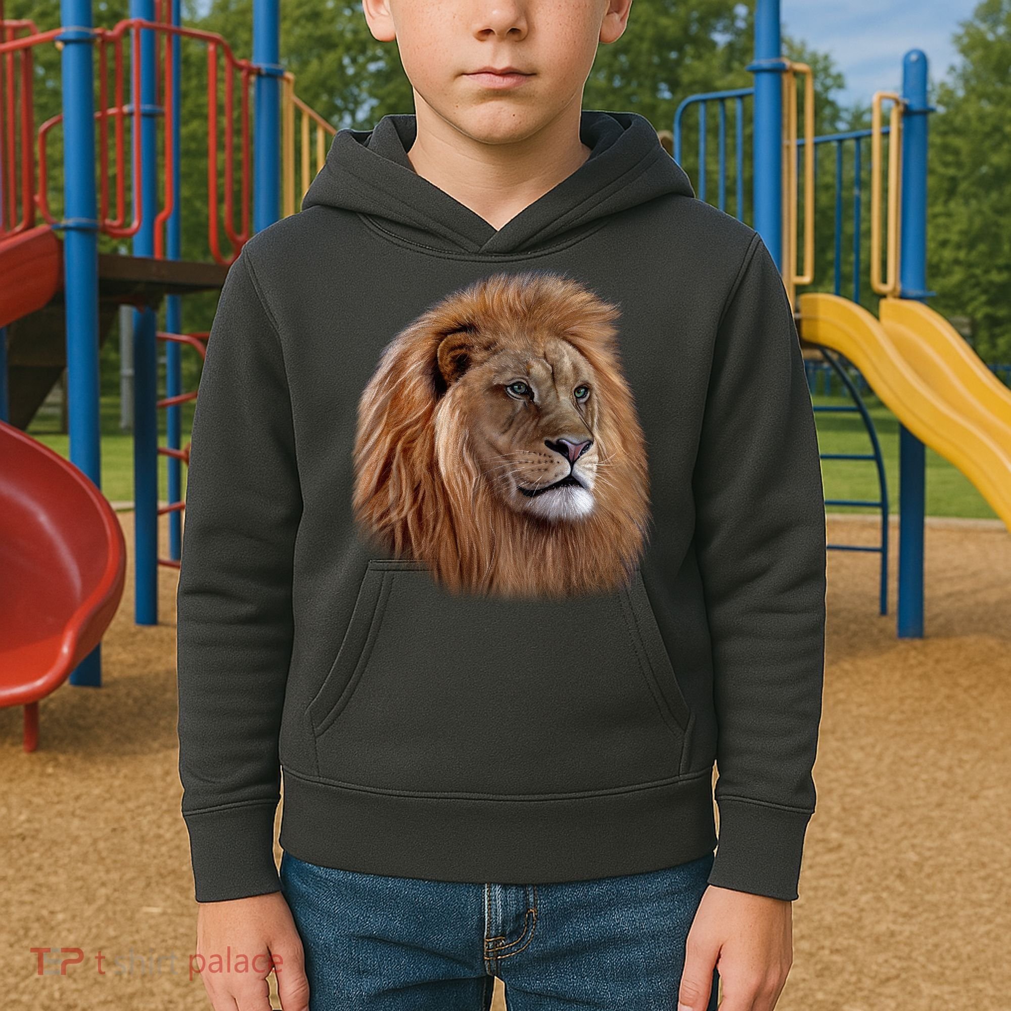 Majestic Lion Head Kids Hoodie