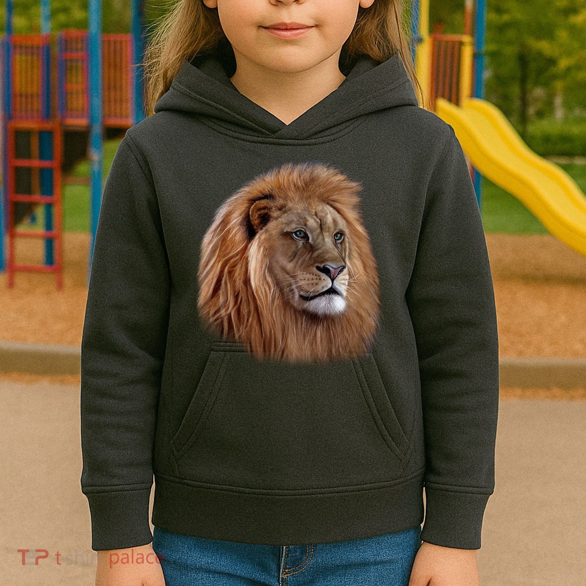 Majestic Lion Head Kids Hoodie