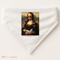 Mona Lisa I'm Ready Funny Party USA-Made Doggie Bandana thumb 0