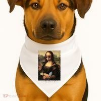 Mona Lisa I'm Ready Funny Party USA-Made Doggie Bandana thumb 1