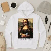 Mona Lisa I'm Ready Funny Party Hoodie thumb 3