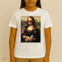 Mona Lisa I'm Ready Funny Party T-Shirt thumb 4