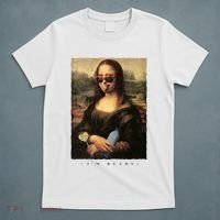 Mona Lisa I'm Ready Funny Party T-Shirt thumb 5