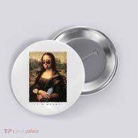Mona Lisa I'm Ready Funny Party Button thumb 0
