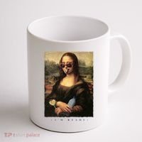 Mona Lisa I'm Ready Funny Party Coffee Mug thumb 1