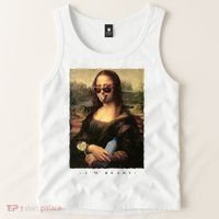Mona Lisa I'm Ready Funny Party Tank Top thumb 2