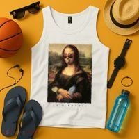 Mona Lisa I'm Ready Funny Party Tank Top thumb 4