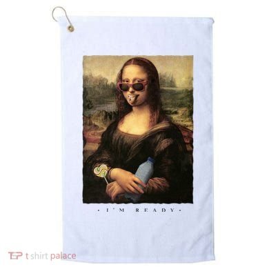 Mona Lisa I'm Ready Funny Party Golf Towel