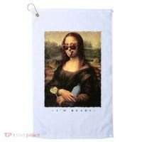 Mona Lisa I'm Ready Funny Party Golf Towel thumb 0
