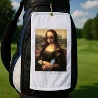 Mona Lisa I'm Ready Funny Party Golf Towel thumb 2