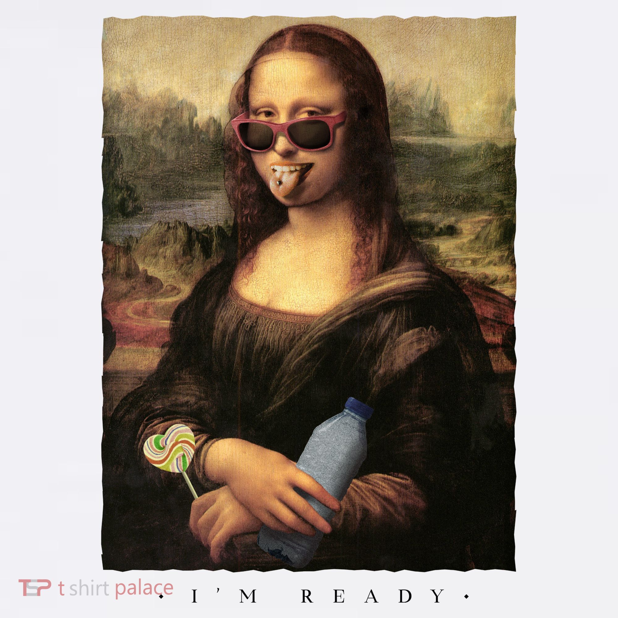 Mona Lisa I'm Ready Funny Party Golf Towel