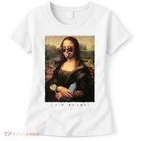 Mona Lisa I'm Ready Funny Party Women's T-Shirt thumb 0