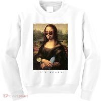 Mona Lisa I'm Ready Funny Party Kids Sweatshirt thumb 0