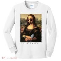 Mona Lisa I'm Ready Funny Party Kids Long Sleeve Shirt thumb 0