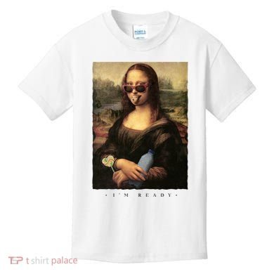 Mona Lisa I'm Ready Funny Party Kids T-Shirt